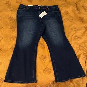 ARULA Dark Blue High-Rise Bootcut Jeans